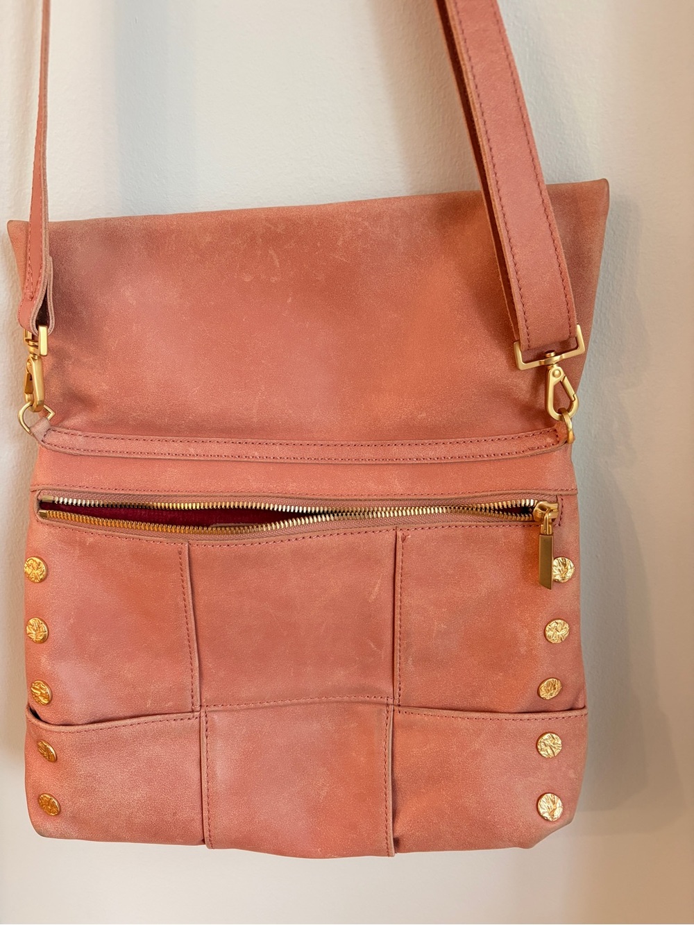Hammitt Medium VIP Fold-Over Crossbody in
Sorbet Pink with Gold Hardware - Picture 2 of 8